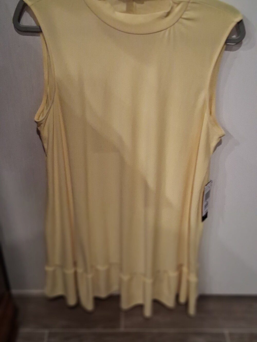 New Wuth Tags Sleeveless Ruffle-Hem Dress n Light Yellow - Picture 3 of 3